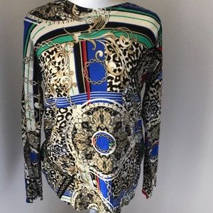 SOLD NWT Cable & Gauge Abstract Long Sleeve Pullover Top S